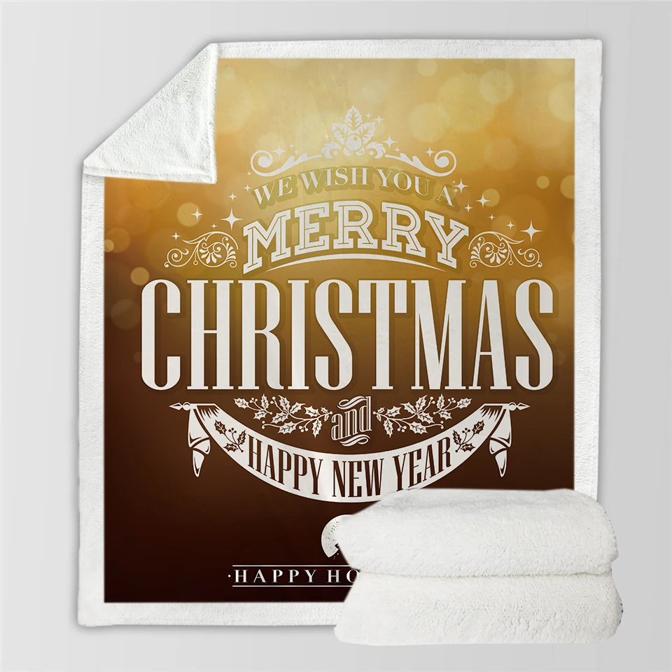 Christmas Blankets soft printed Flannel Blanket Tapestry Christmas Blanket Flannel Fabric Sofa Bed Blanket home decor B1012