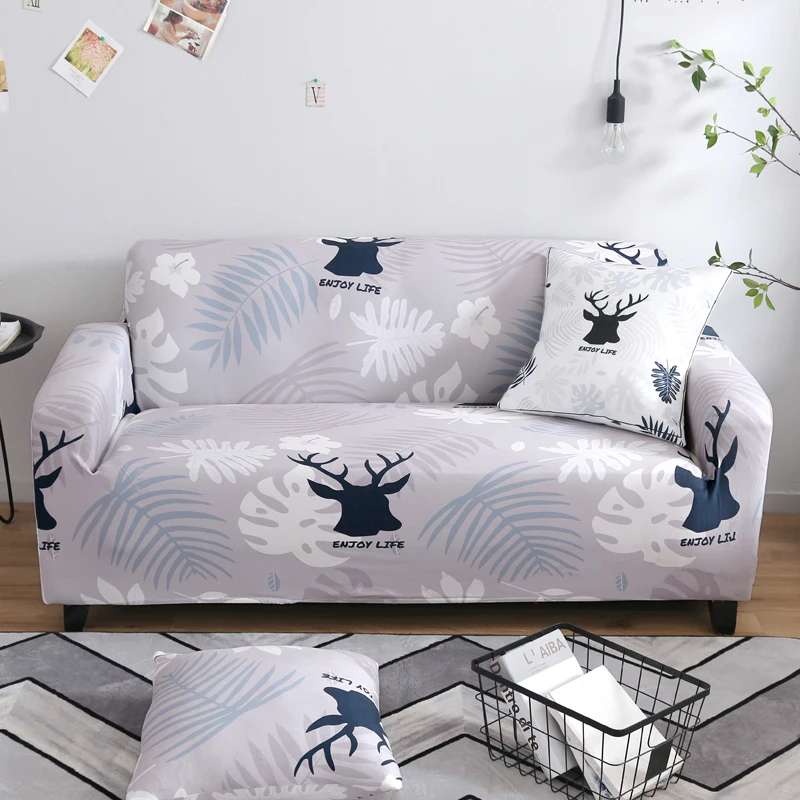 

Single/Two/Three Seat Sofa Cover Home Office Beautiful Couch Cover Plush Stretch Dustproof Slipcovers Elastic Pillow Cover