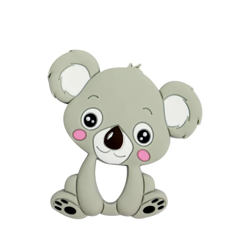 Пищевые Силиконовые Прорезыватели для зубов, Детские Кольца коала для младенцев Силиконовые Прорезыватели для детей, подарок для прорезывания зубов, игрушки для малышей - Цвет: Koala Grey
