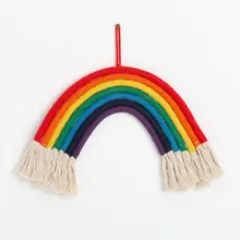 1 шт. Радуга ручной работы плетеный орнамент скандинавские простые детские комнаты настенная вешалка-украшение украшения дома аксессуары