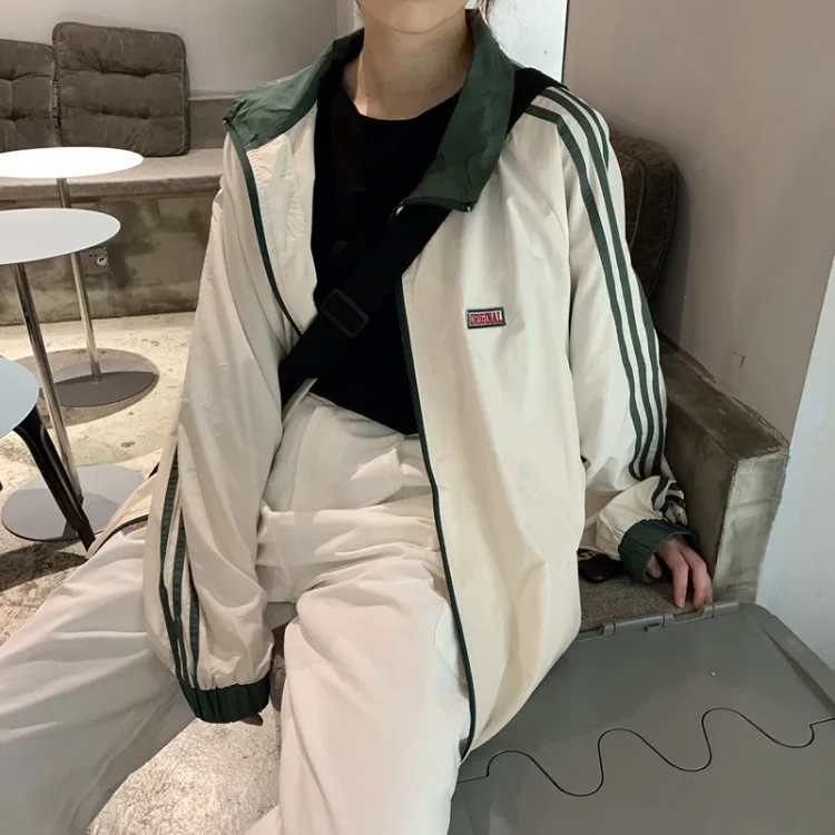 Photo Shoot Autumn New Style Korean-style Retro Sports Long-sleeved Coat Student Tops
