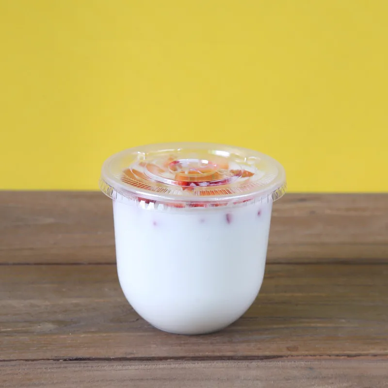 

50pcs High quality thick milk pudding yogurt jelly disposable packaging plastic cups ice cream dessert small cup with lid