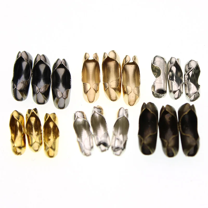 

200pcs 1.5 2.4 3.2 mm Ball Beads Chain Connectors Clasps for Jewelry Making End Fastener Connectors DIY Jewelry Making Findings