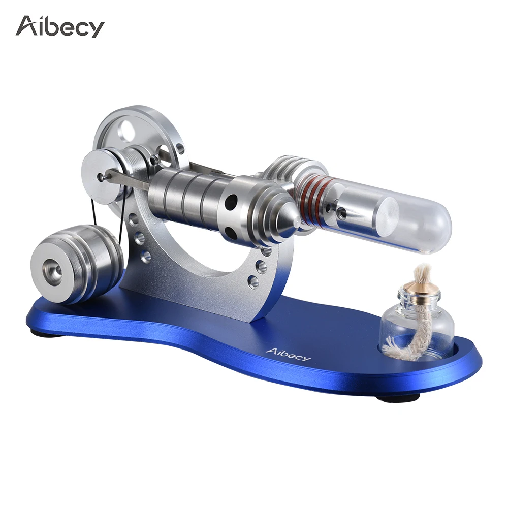 

Aibecy Educacional Mini Hot Air Stirling Engine Motor Model Electricity Generator Metal Base Physics Science Educational Toy