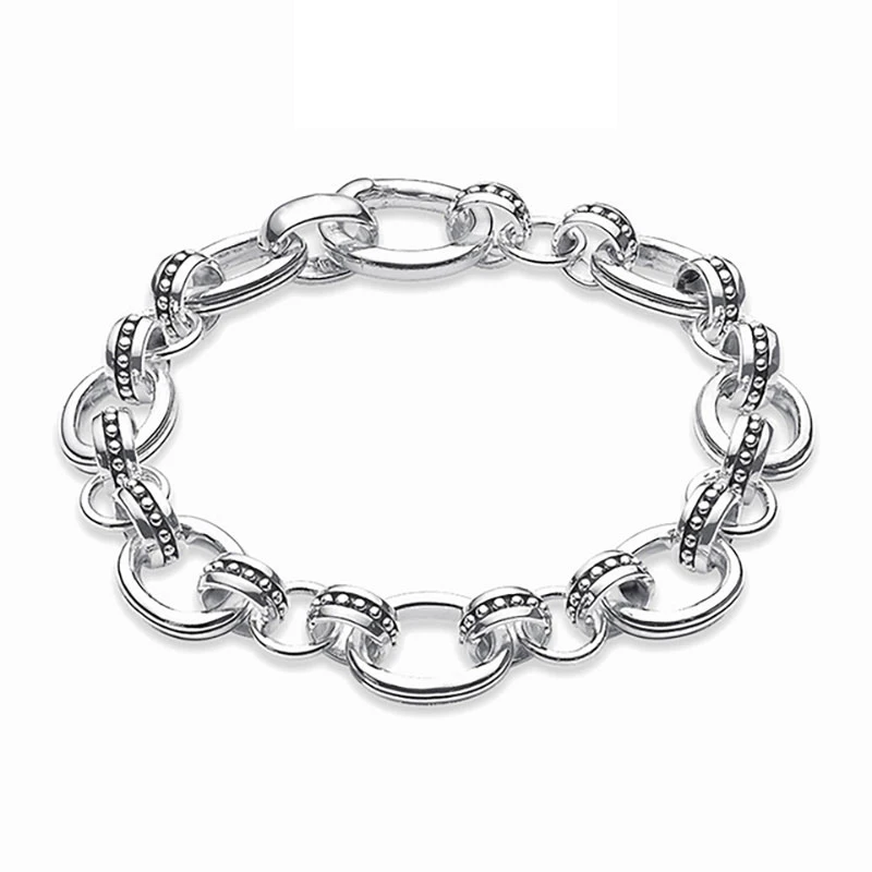 13 мм звеньевая цепочка, браслеты в горошек, круглый круг, 925 пробы, серебряная манжета, браслет, модные, хорошие, крутые ювелирные аксессуары, подарки для женщин и мужчин