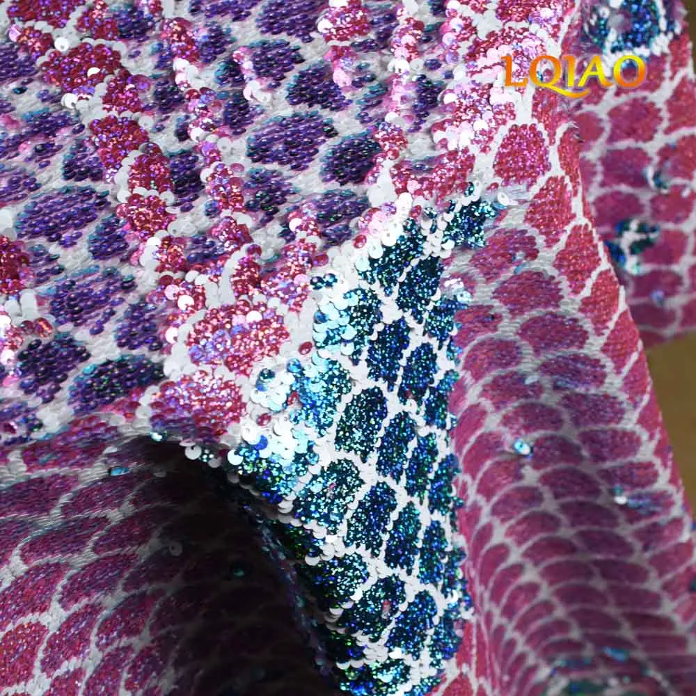Laser Blush laser Blue Mermaid Sequin Fabric 007