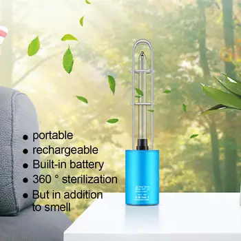 

Home Rechargeable Ozone UV Sterilizer Light Tube Bulb Disinfection Kill Bacteria Lamp Ultraviolet Lamps For Mask KItchen Car