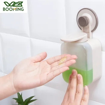 

WBBOOMING Plastic Soap Dispenser Wall-mounted Bathroom Kitchen Dish Washing Liquid Soap Dispenser Vacuum Suction Cup Soap Boxes