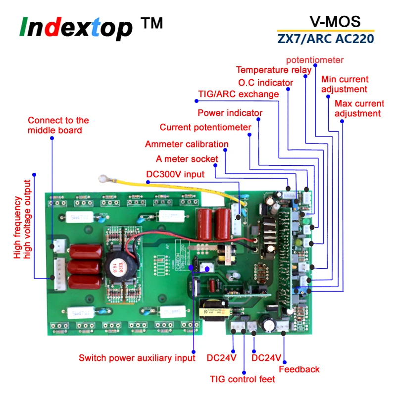 MMA сварочный аппарат PCB ARC ZX7 200 250 общего использования монтажная плата аксессуары для инвертор mos dc Сварка AC220 v