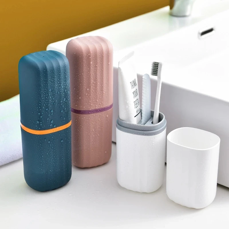 Travel Tooth Storage Mouthwash Cup Compartment Storage Box Toothbrush