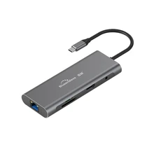 Горячая Blueendless Usb C концентратор адаптер 9 в 1 Usb C к Hdmi, 1000 Мбит/с Ethernet Lan порт, 3,5 мм Aux, 3X Usb 3,0, Tf/Sd кард-ридер для