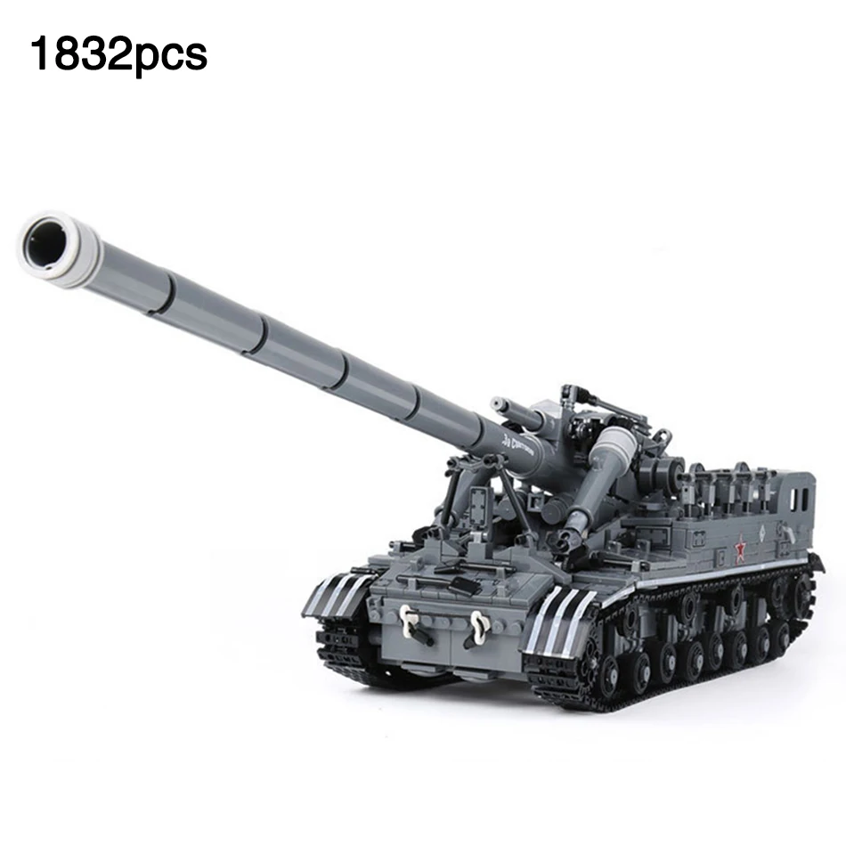 Творческий Военный танк T92 Танк трек армейский солдат фигурки оружие