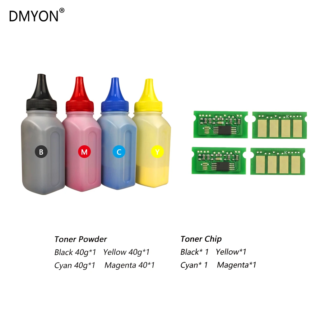 as picture DMYON 4 цвета чип тонер порошок совместимый для Ricoh Aficio SP C252DN C252F C260DNw C262DNw C262SFW SPC252 SPC260 SPC262 - Цвет: as picture