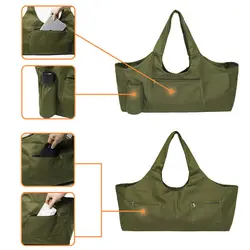 Tapis de Yoga de grande capacité, couleur unie, sac à bandoulière de transport, fourre tout avec poches, exercice 