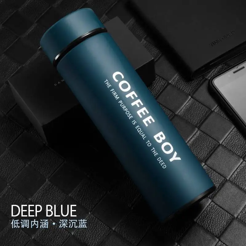 Термос coffee Boy 304 из нержавеющей стали, Термокружка, мужская, офисная, деловая, вакуумная, термальная бутылка для чая, 500 мл# BG06, Термокружка - Цвет: Синий
