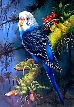 

Blue Parrot 5D DIY Diamond Painting Full Drill Living Room Decor Painting Cross Stitch 5D Full Diamond Hanging Painting Crafts