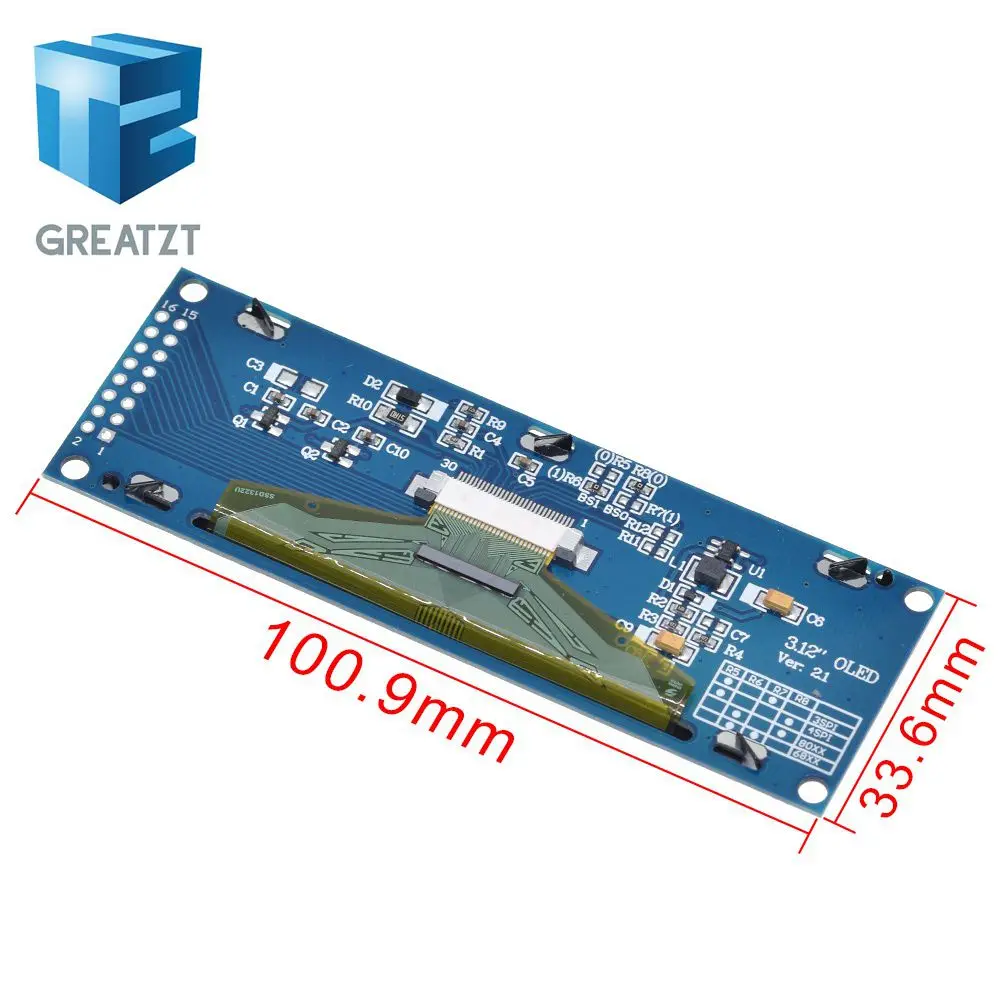 GREATZT настоящий oled дисплей 3 12 &quot256*64 25664 точек Графический ЖК модуль экран LCM SSD1322