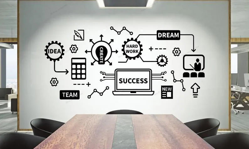 Office Wall Decal Team work Quote Sticker Decor Inspire for Motivation Idea Art WU366 | Дом и сад
