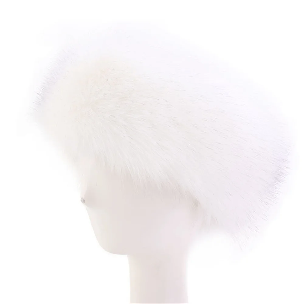 Winter Thick Fur Headband Fluffy  Faux Fur Women'S Girl Fur Headband Hat Winter Outdoor Warm Ski Cap Hot Sale mad bomber trapper hat