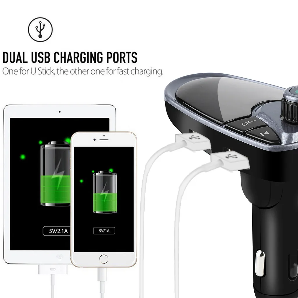 20# автомобильный Bluetooth fm-передатчик модулятор 3.1A двойной usb порт Автомобильный MP3-плеер беспроводной аудио приемник комплект для громкой связи