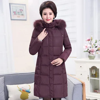 

Winter Women's Down Jacket Hooded Plus Size Long Coat Female Jacket Fur Parka 2020 Doudoune Femme Hiver 819 KJ2587