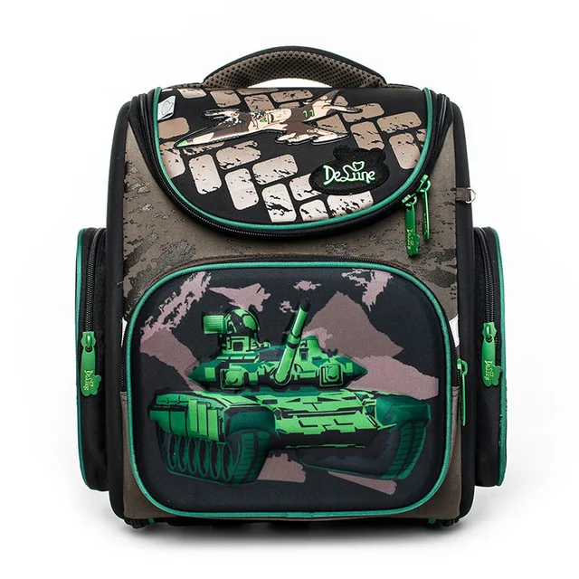 Брендовые Delune, новые школьные сумки для девочек, 3D Мультяшные Детские Водонепроницаемые ортопедические рюкзаки для мальчиков, школьные сумки Mochila Infantil - Цвет: 3-135green