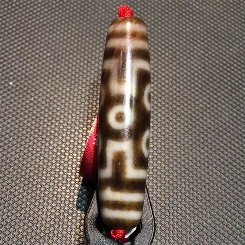 190810-1 Cinnabar 7 глаза бусины дзи 12 мм* 49 мм полный cinnabar точки большой мудростью Тотем амулеты талисман сокровище тонкие бусины