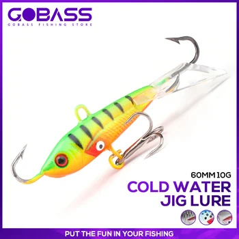 GOBASS 7.5g 9.5g 10g 16g 싱킹 밸런서 겨울 낚시 용품 아이스 지그 루어 워 블러 파이크 크랭크 베이트 낚시 액세서리
