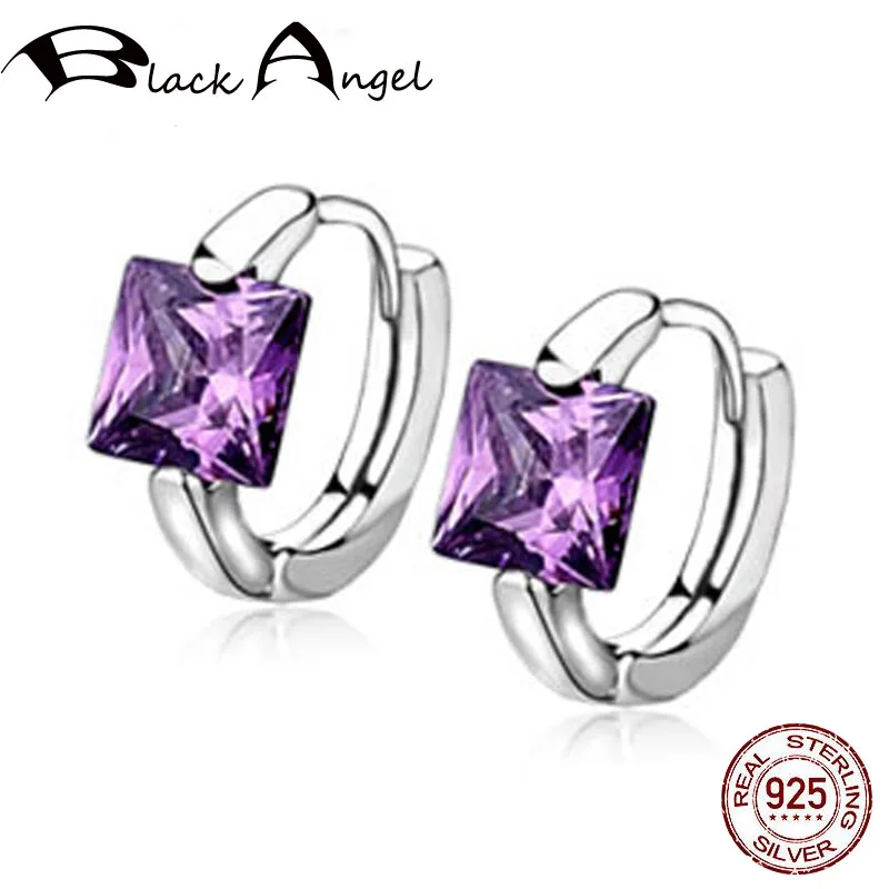 Серьги-клипсы с аметистом женские изящное Ювелирное Украшение из стерлингового