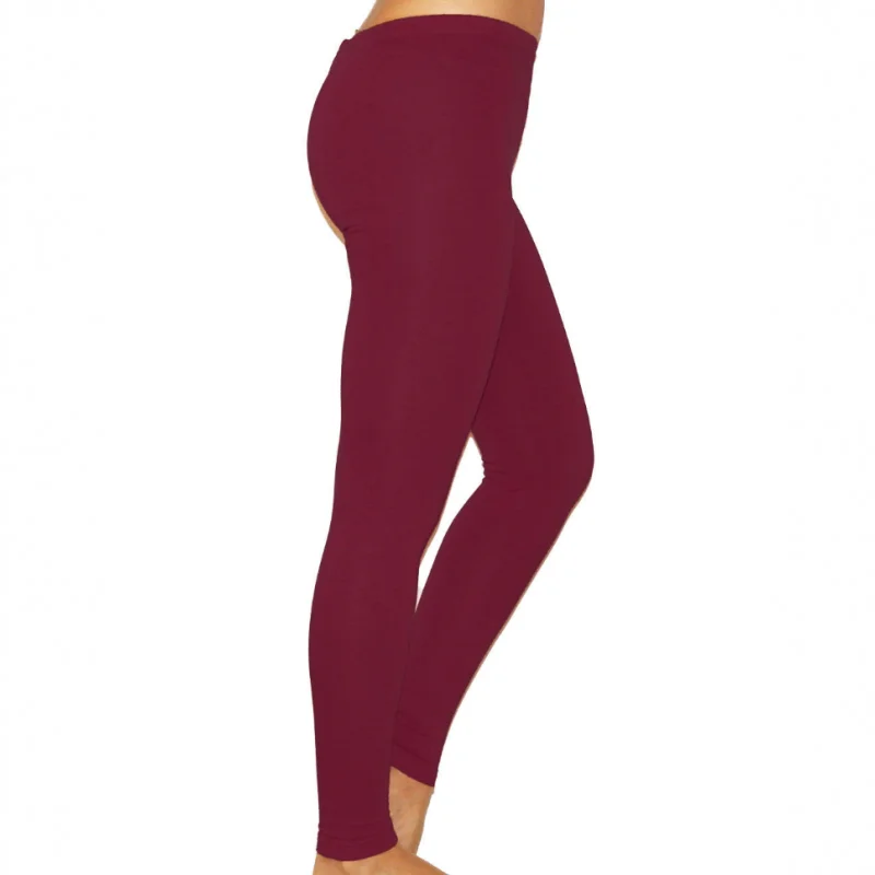 Plus Size Women Leggings 4XL Faux cotton Jeggings Candy Colors Fitness Legging Large Black Stretch Skinny Pencil Pants Trousers - Цвет: Бургундия