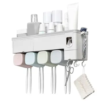 

Nordic Toothbrush Holder Wall-mounted 3 Styles Strong Load-bearing Multi-functional Toothbrush Rack Plain Color For Bathroom