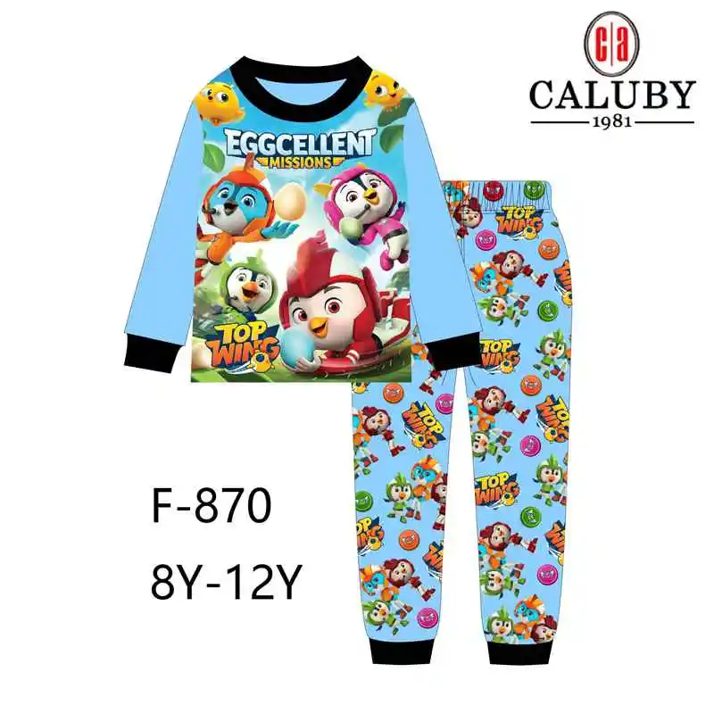 Пижамы с крыльями для мальчиков и девочек г., детская одежда с героями мультфильмов детские весенние пижамные комплекты для От 8 до 12 лет, F-870 871 - Цвет: F870