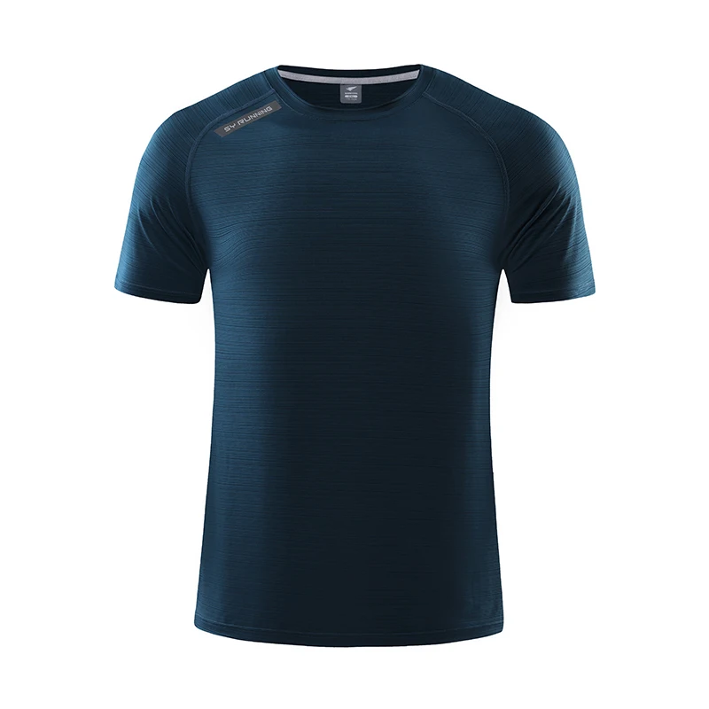 Женская Спортивная футболка для бега, дышащая быстросохнущая футболка с коротким рукавом для йоги, спортивная одежда для пробежек, тренировок, фитнеса - Цвет: navy blue