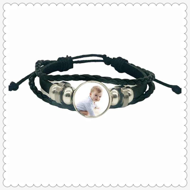 Customized Personality Photo Leather Bracelets Children DadMom BrotherSisters Grandparents Family Portrait PhotoLeatherBracelets | Украшения