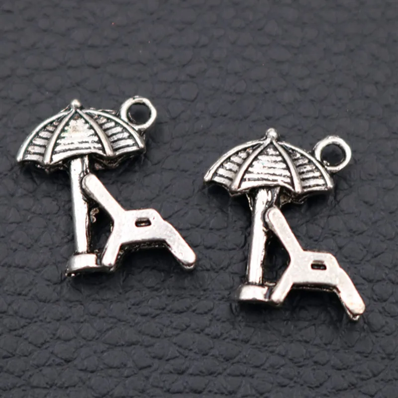 

WKOUD/10pcs Tibetan Silver 3D Beach Chairs Pendant Necklace Bracelet DIY Personality Metal Jewelry Handmade A1996