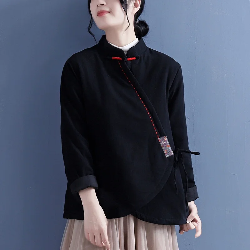 Traditional Chinese Style Clothing Women Cotton Warm Coats Hanfu Retro Jacket Tang Suit Oriental Quilted Cheongsam Top 31583