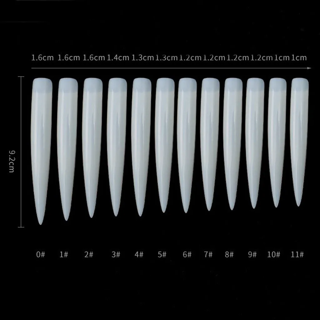 20 штук кончики для дизайна ногтей накладные ногти в гробу кончики для дизайна ногтей плоская форма длинные модели для дизайна ногтей накладные накладки для ногтей естественный цвет