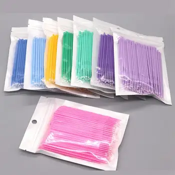 

100PCS Disposable Eyelash Brushes Swab Microbrushes Eyelash Extension Tools Individual Eyelashes Removing Tools Applicators