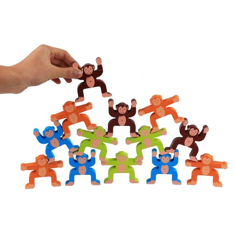 Деревянная обезьяна 16 шт./компл. деревянные игрушки для детей креативные