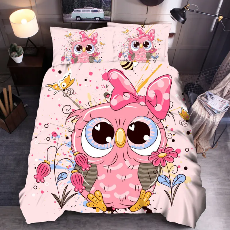 LOVINSUNSHINE Комплект постельного белья с рисунком для детей, один пододеяльник, королевское комфортное постельное белье, набор s YU01 - Цвет: pink