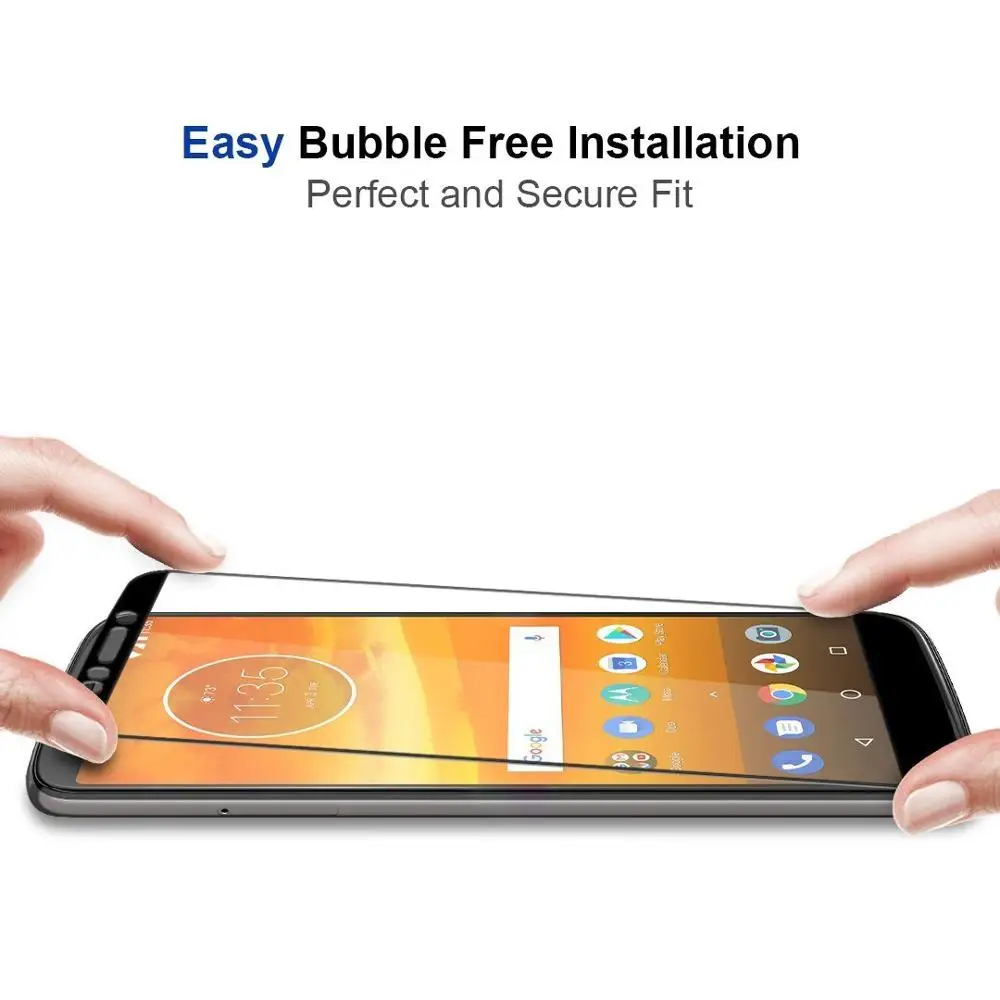 9D Full Cover Front Film Tempered Glass For Motorola Moto E5 G5