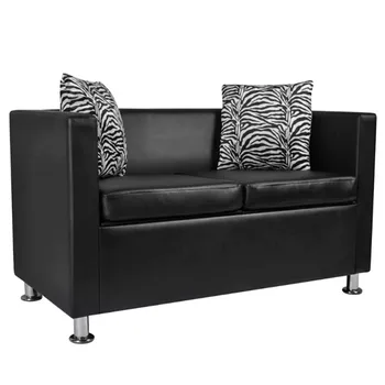 

vidaXL Creative Classical Sofa 2-Seater Synthetic Leather Black For Living Room