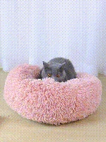 Cat Bed House Round Long Plush Super Soft Pet Dog Bed