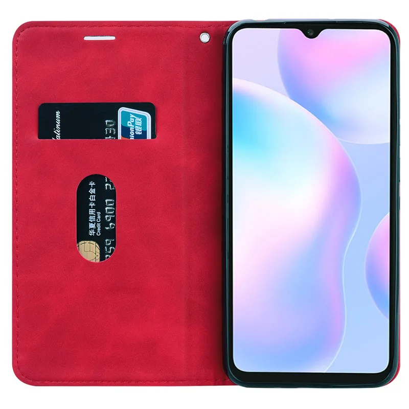 Bao da lật sang trọng chất lượng cao dành cho Xiaomi Redmi 9A Ốp lưng Redmi 9A 9 A Wallet Flip Case cho Xiaomi Redmi 9A Cover Coque