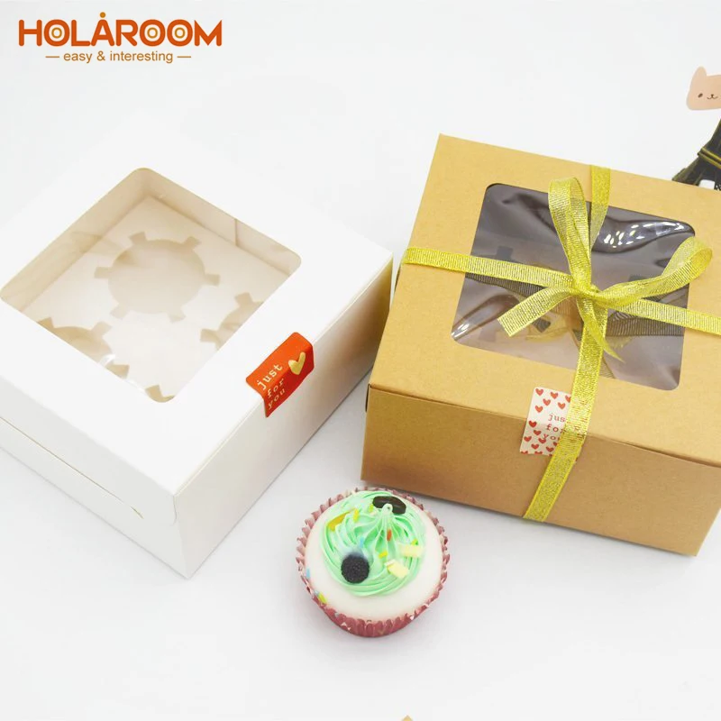 Holaroom 10 шт чашки торт упаковка Коробки Еда Класс картона десерт коробка DIY