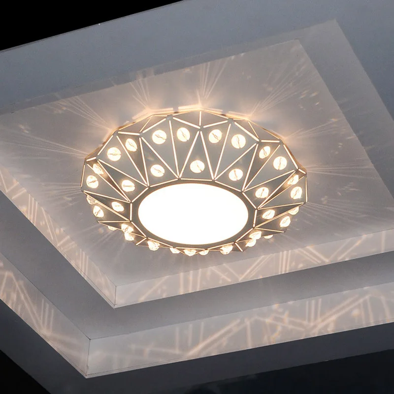 

Hollow Design Iron Ceiling Lights Crystal Minimalist Corridors lamp Living Room Spot Lighting Kids Bedroom Light Home Decoration