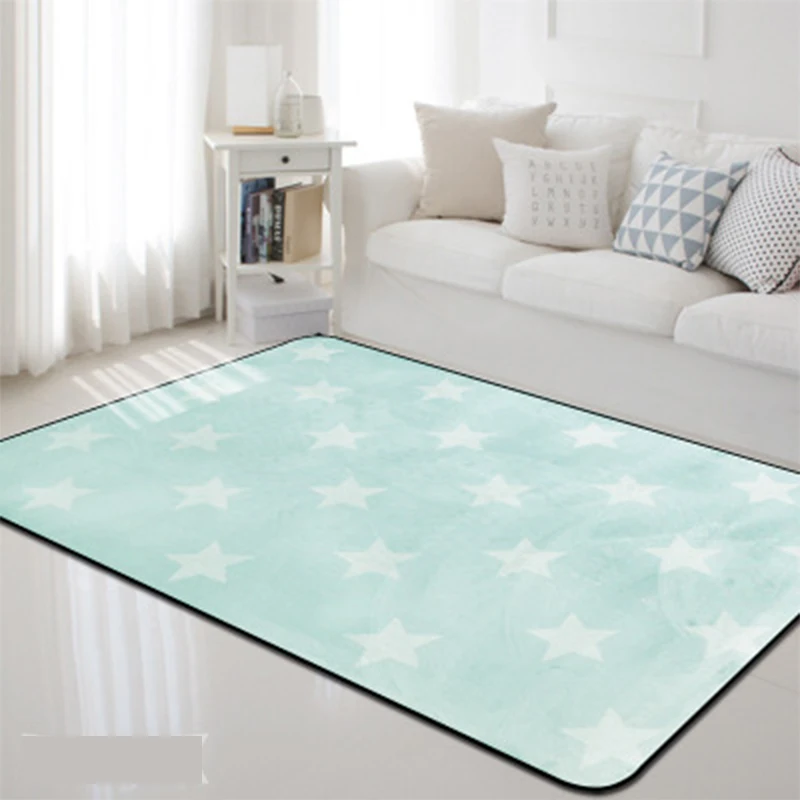 Star Style Coral Velvet Nordic Baby Crawl Kid Playing Cartoon Carpet Rug Living room Bedroom Study table Decorate Warming room