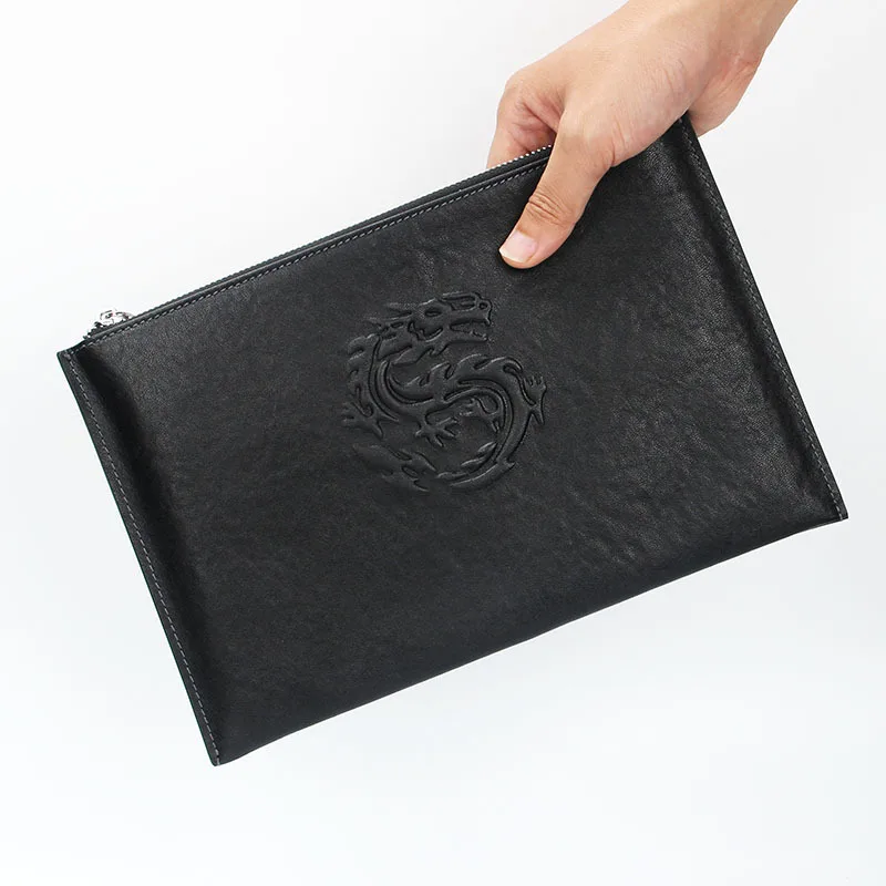 

Handbag Men Full-grain Leather New Style Fashion Men Clutch Bag Genuine Leather Soft Business Clutch Bag Large Capacity Fashion