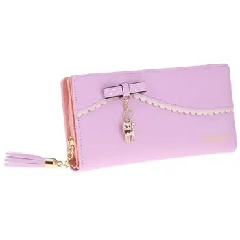 

Women's Wallet Leather Wallet Long Purse Wallet Wallet Zipper Tote - purple
