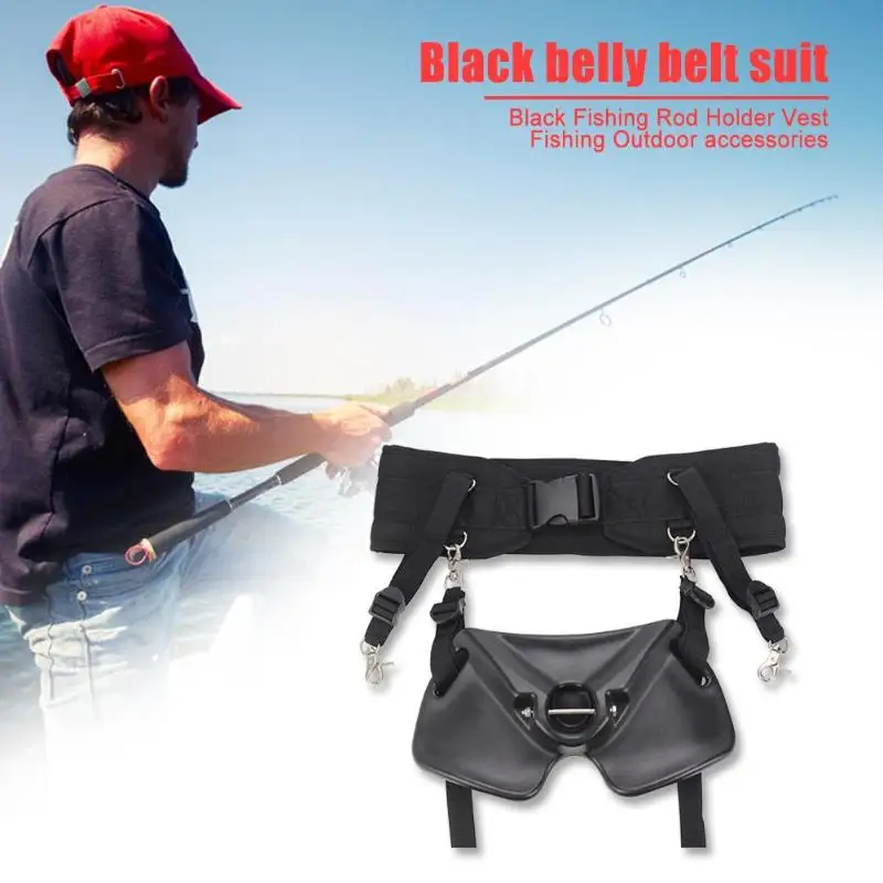 

Outdoor Fishing Accessories Black Belly Belt Suit Fishing Rod Holder Vest
